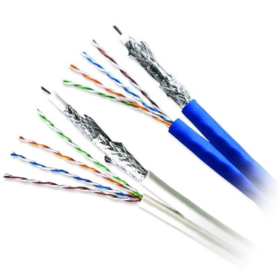 WIRE CAT5E+RG6 QUAD S WHITE